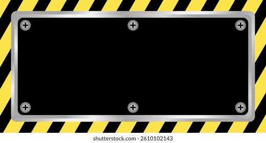 black yellow construction background. free copyspace area design. template for banner, poster, social media.