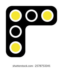 Black and Yellow Cornered Signal Graphic Element