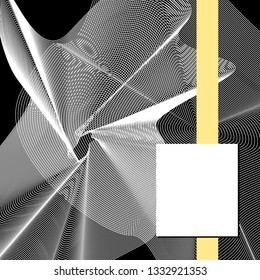 Black yellow cover in geometric style