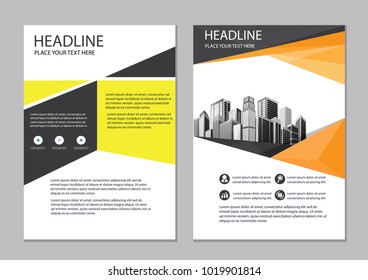 black and yellow cover layout. design flyer background. brochure business template