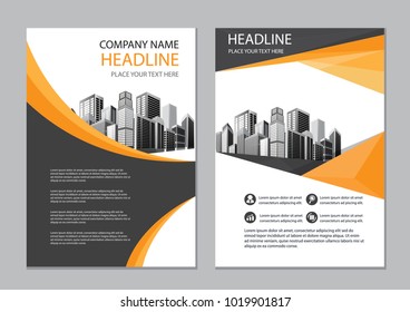 black and yellow cover layout. design flyer background. brochure business template