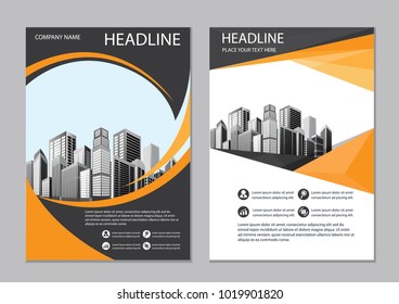 black and yellow cover layout. design flyer background. brochure business template