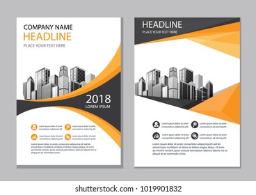 black and yellow cover layout. design flyer background. brochure business template
