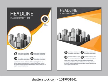 black and yellow cover layout. design flyer background. brochure business template