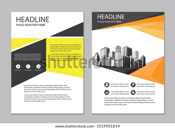 Schwarz Gelbes Deckenlayout Design Flyer Hintergrund Broschure Stock Vektorgrafik Lizenzfrei