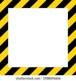 Línea diagonal negra y amarilla rayada. Fondo de advertencia de ilustración de vector en blanco. Cinta de signos de precaución de riesgo. Espacio para el texto de atención .