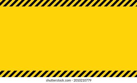 Black and yellow diagonal line striped. Blank vector illustration warning background. Hazard caution sign tape. Space for attention text .
