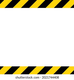 Línea diagonal negra y amarilla rayada. Fondo de advertencia de ilustración de vector en blanco. Cinta de signos de precaución de riesgo. Espacio para el texto de atención .