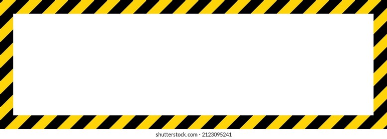 Black and yellow diagonal line striped. Blank vector illustration warning background. Hazard caution sign tape. Space for attention text .