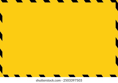 Black and yellow diagonal line striped. Rectangle warn frame. Yellow and black caution tape border. Hazard caution sign tape. Industrial safety and attention symbol line pattern. Eps file 107.