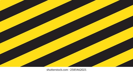 Black and yellow diagonal line striped. Blank vector illustration warning background. Hazard caution sign tape. Danger area mark, line danger stripe. 