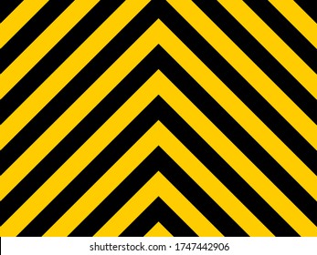 Black and Yellow Diagonal Security Stripes Pattern with an Aspect Ratio of 4:3. Vector Image.