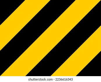 Black and Yellow Diagonal Stripes Texture Background Pattern Warning Icon with an Aspect Ratio of 4:3. Vector Image.