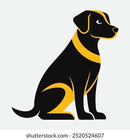 Schwarz und gelb Hund Icon Vektor Perfekt für Kinder Malbuch und Projekte.