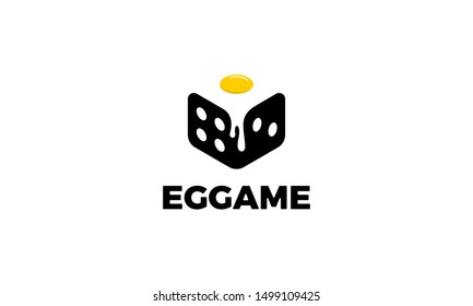 black yellow Egg with Dice Game Logo Design Inspiration