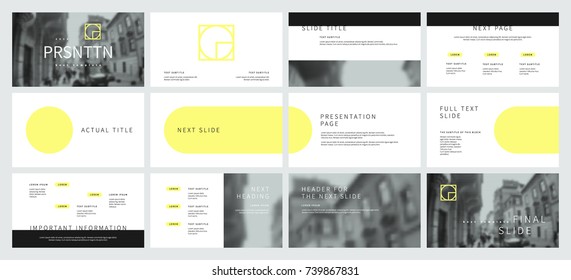 Black and Yellow elements on a white background. This template is the best as a business presentation, used in marketing and advertising, the annual report, flyer and banner