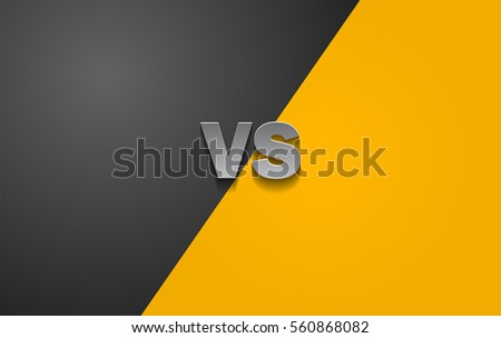 Black and Yellow Fighter Background Versus Screen, Vector Illustration.