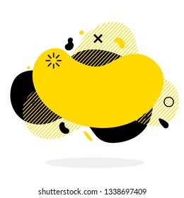 Black and yellow flat style abstract vector banner isolated on white background. Modern geometric liquid form. Modern template. Template for the design for logo, flyer, presentation etc. Vector