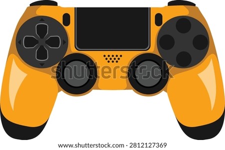 Black and Yellow Game Controller Vector Illustration Isolated on White Background