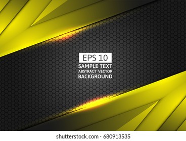Black and yellow geometric abstract vector background