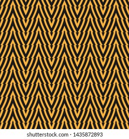 Black and yellow geometric design for print on fabric. Seamless vector illustration. Abstract geo pattern
