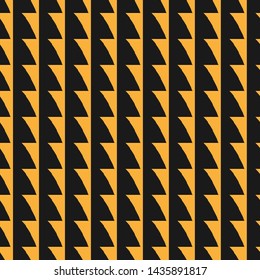 Black and yellow geometric design for print on fabric. Seamless vector illustration. Abstract geo pattern