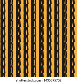 Black and yellow geometric design for print on fabric. Seamless vector illustration. Abstract geo pattern