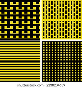 Patrón Geométrico Negro Y Amarillo