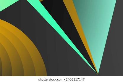 a black and yellow geometric pattern with a green and gold design