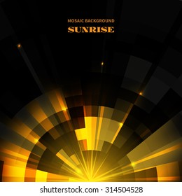Black and yellow geometric pattern.Abstract mosaic background