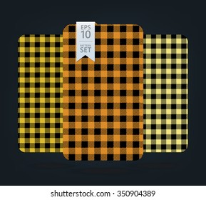 Black and yellow gingham Patterns and buffalo check plaid patterns. 