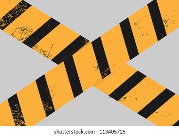 black and yellow glossy barrier tapes isolated