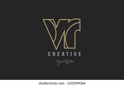 black and yellow gold alphabet letter vr v r logo combination design suitable for a company or business