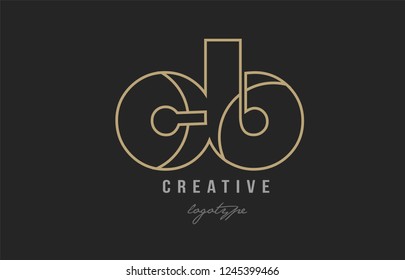 black and yellow gold alphabet letter cb c b logo combination design suitable for a company or business