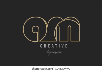 black and yellow gold alphabet letter am a m logo combination design suitable for a company or business