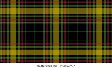 Black yellow green and red plaid background