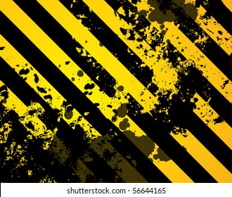 Black And Yellow Grunge Background, Vector Illustration