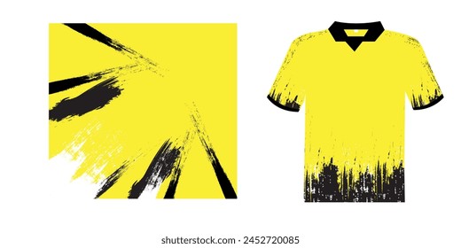 Black Yellow grunge brush sport sublimation jersey design abstract stripes striking background sport football basketball netball splash splash modern baseball.