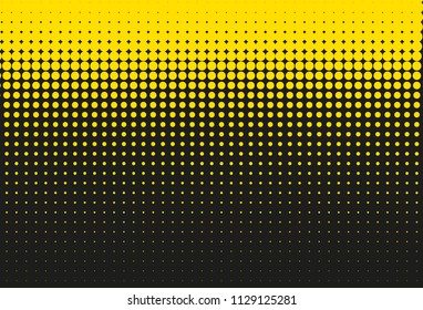 Black and yellow halftone background. Vector illustration 
