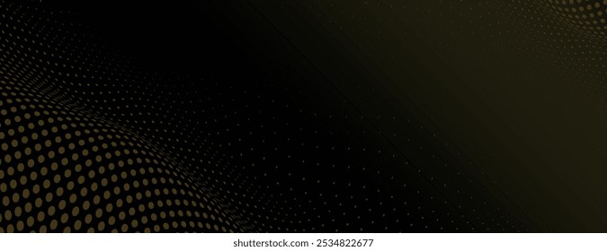Preto com fundo de gradiente de meio-tom amarelo. Preto com fundo de vetor de meio-tom de faixa de gradiente amarelo. Textura de meio-tom de plano de fundo preto. Preto mínimo com plano de fundo de vetor de meio-tom amarelo