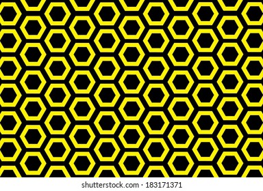 Black and Yellow Hexagonal Background. Vector 