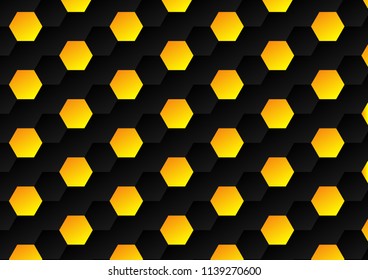Black and yellow hexagonal pattern background texture