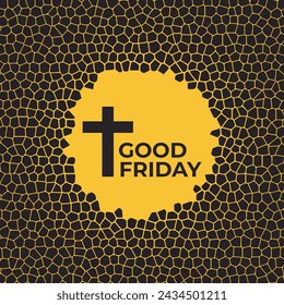 hexágonos negros y amarillos ilustración de fondo moderno para el viernes santo
