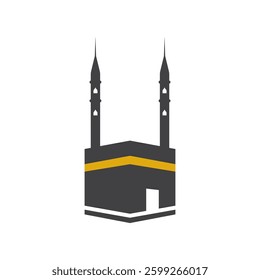 Black and yellow icon of the Kaaba icon