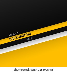 black and yellow layer vector background with space for template design