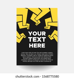 Black and yellow lightning spark poster template