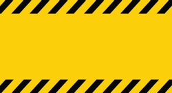 Black And Yellow Line Striped. Caution Tape. Blank Warning Background. Vector Illustration