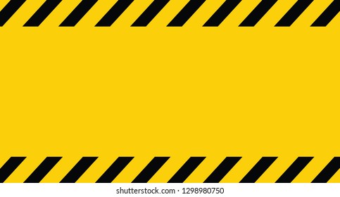Black and yellow line striped. Caution tape. Blank warning background. Vector illustration