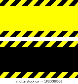 Línea negra y amarilla rayada. Cinta de precaución. vectores de depuración 10