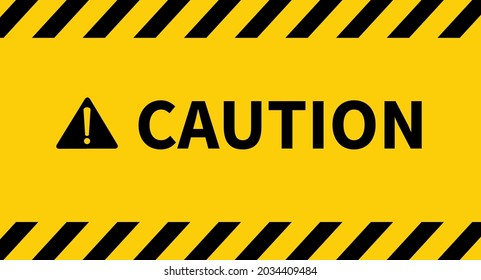 Black and yellow line striped. Caution tape. Caution and danger sign on yellow background. Vector illustration